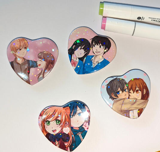 heart shaped buttons